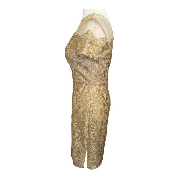 JS Collection Women’s Size 2 Gold Taylor Scallop Cocktail‎ Dress NWOT - Picture 3 of 9